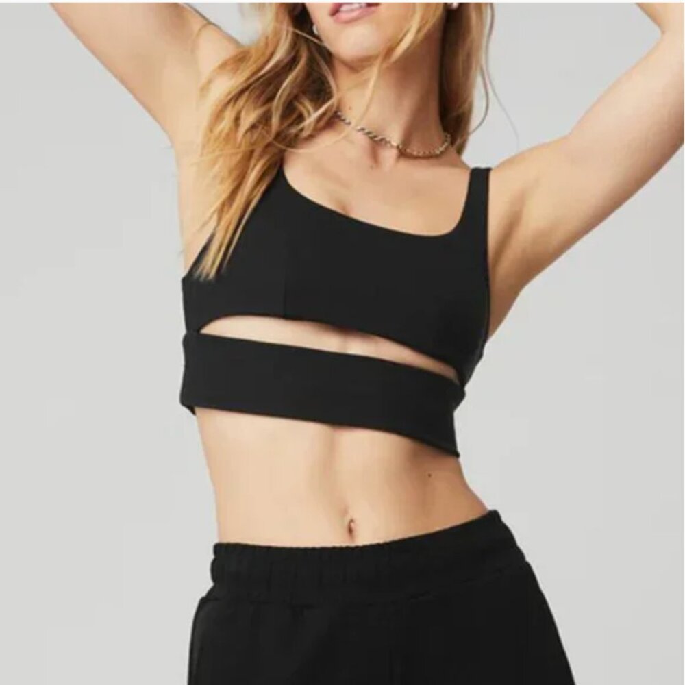 Alo yoga split bra Black XS NWOT